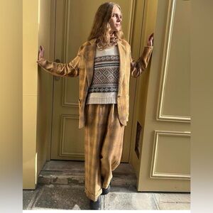 Diega androgynous feminine oversized silhouette plaid corduroy suit set
